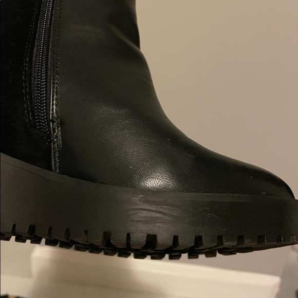 Black Leather +Suede Platform Ankle Boots from UK 🇬🇧 - Picture 5 of 15